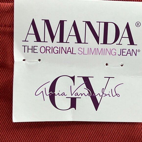New Gloria Vanderbilt Amanda Jeans Womens 16 Autumn Blaze Stretch Denim Original - Picture 3 of 11